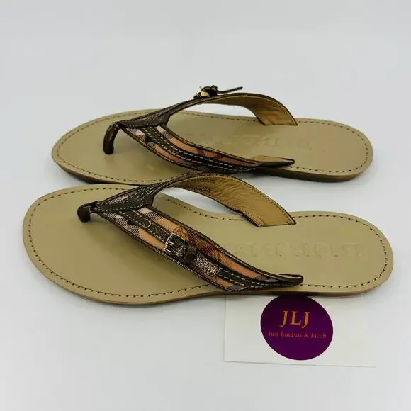 Burberry Women's Aldermary Haymarket Check Flip Flop Sandals Size 39 EU / 9 US - Picture 8 of 15